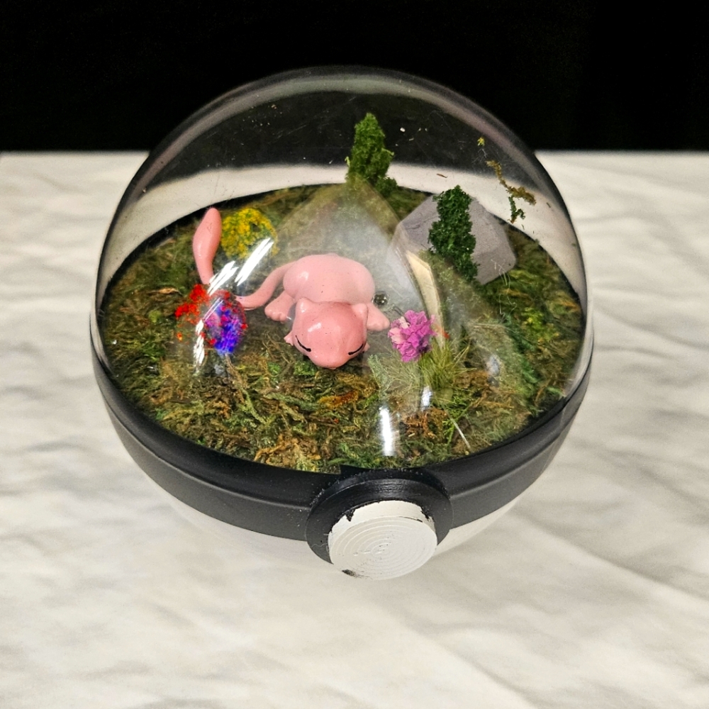 Handcrafted Pokémon Terrarium – Mew Garden Scene